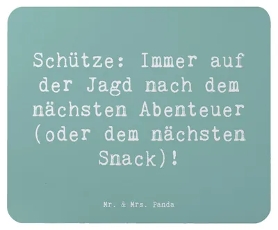 Produktbild von Mr. & Mrs. Panda gummi mauspad Spruch Abenteuer Schütze - Meeresbrise - Geschenk, Mouse Pad, Tierkreiszeichen, Snacks, Mousepad, Optimismus, Sternzeichen, Horoskop