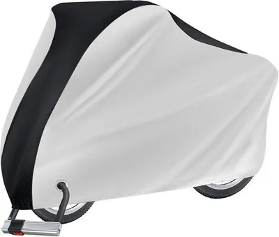 Productafbeelding van Fietshoezen - Waterdichte fietshoes - Bescherming tegen UV-straling en stof - Geschikt voor mountainbikes en e-bikes - Met slot voor veilig gebruik - Zwart en zilver