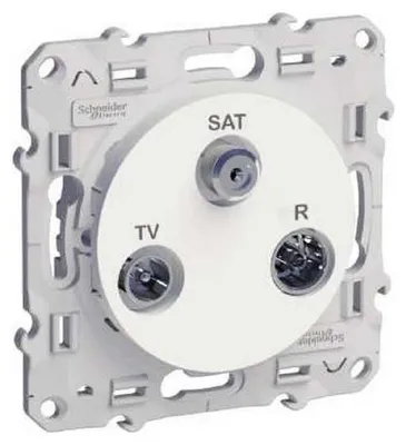 Produktbild von Schneider Electric S520461 ODACE Steckdose TV/SAT/FM, Weiß