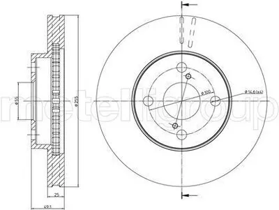 Produktbild von 2x METELLI Bremsscheibe 23-0640C für TOYOTA COROLLA (ZZE12_ NDE12_ ZDE12_)