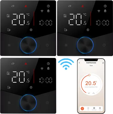 Produktbild von 3X WiFi Tuya Smart Thermostat 3A Raumthermostat Wasserheizungsgeräte Fußbodenheizung, APP-Steuerung, Sprachsteuerung Tmall Genie Amazon Home