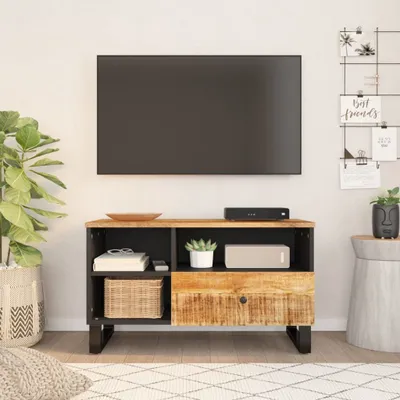 Produktbild von The Living Store TV-Schrank 80x33x46 cm Massivholz Mango & Holzwerkstoff