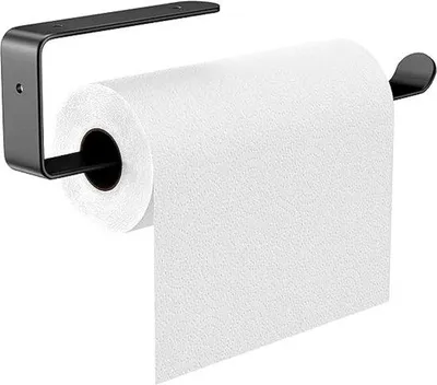 Produktbild von Famanu Küchenrollenhalter aus Aluminiumlegierung - Schwarz, Wandmontage
