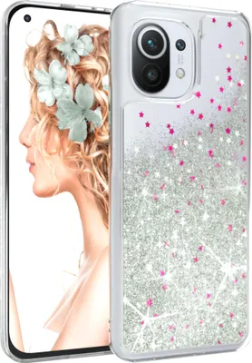 Produktbild von EAZY CASE - Glitzer Hülle kompatibel mit Xiaomi Mi 11 5G Glitzer Schutzhülle, Soft Case, Backcover Transparent mit Motiv