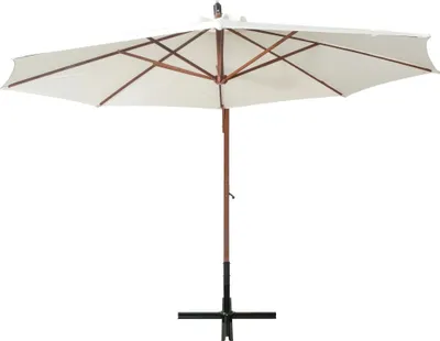 Obrázek produktu pro vidaXL Světelný deštník 350 cm dřevěná tyč bílá