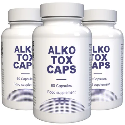 Produktbild von Alkotox - 180 Kapseln (3x60) hochdosiert - Original Rezept aus der Schweiz - Vegan & Pflanzlich mit Vitaminen & Mineralien - 3er Pack