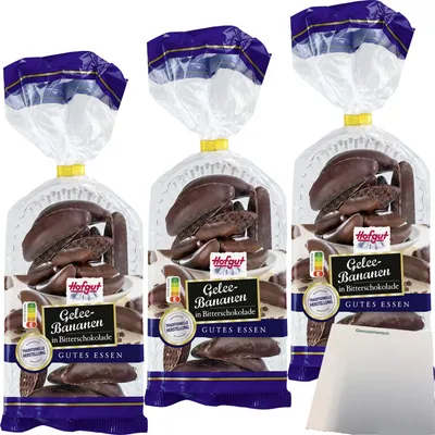 Produktbild von Hofgut Gelee-Bananen 3er Pack (3x175g Beutel) + usy Block