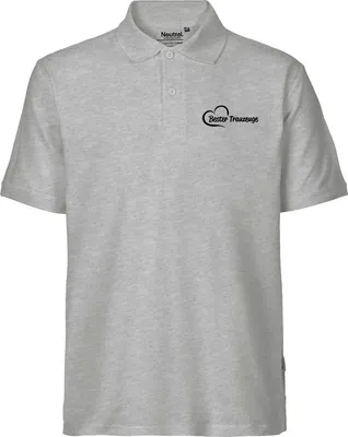 Produktbild von Huuraa Herren Polo Shirt Bester Trauzeuge Herz XL Sport Grey Bio Baumwolle Fairtrade Poloshirt Geschenkidee