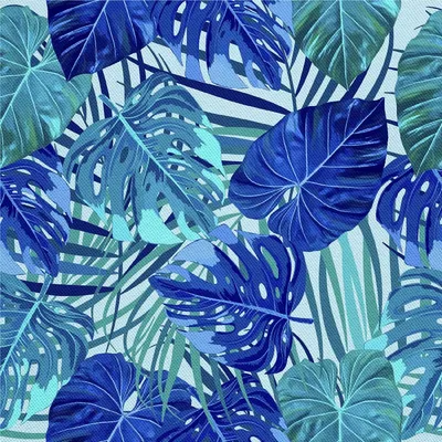 Image de OUTDOOR DECOSTOMES OXFORD - motif feuilles tropicales bleues I DX187