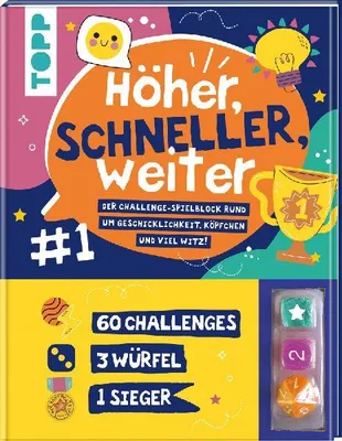 Produktbild von Höher, schneller, weiter! Der Challenge-Spieleblock mit 3 Würfeln