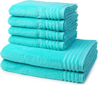 Produktbild von Vossen Vienna Style Supersoft 4 X Handtuch 2 X Duschtuch im Set Extrem flauschig und saugfähig, Stäbchenbordüre Ton in Ton, Logostick