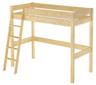 Produktbild von Hochbett für Kinder 90x200 Kinderbett Stockbett Kiefer massiv V-60.20-09-20ZRollrost inkl.