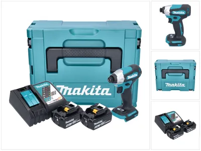 Produktbild von Makita DTD 157 RTJ Akku Schlagschrauber 18 V 140 Nm 1/4" Brushless + 2x Akku 5,0 Ah + Ladegerät + Makpac