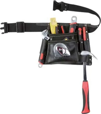 Produktbild von TOOLVIZION QP Werkzeugtasche inkl. Gürtel, Spalt Veloursleder schwarz