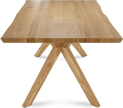 Produktbild von Esstisch Oviedo 160x90 Wildeiche mit Baumkante und Holzgestell