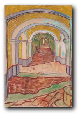Produktbild von Kunstdruck „Korridor in der Anstalt“ von Vincent van Gogh – 40×60 cm – ungerahmt
