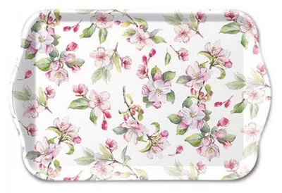 Produktbild von Tablett - 13x21 cm - Spring blossom white - Kirschblüten