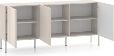 Immagine prodotto di Selsey Derriva - Credenza a 3 ante con frontali scanalati, beige chiaro, 170 cm