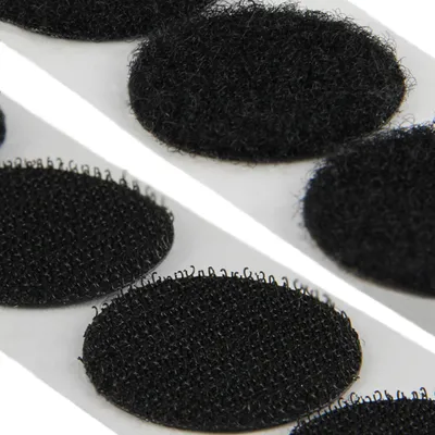 Klettbandpunkte 19 mm Ø, 100 Paare, Schwarz, selbstklebend