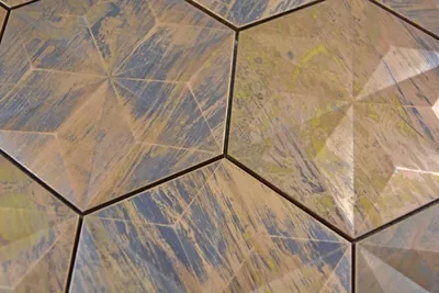Produktbild von Handmuster Mosaik Fliese Kupfer kupfer Hexagon 3D braun KücheMOS49-1516_m