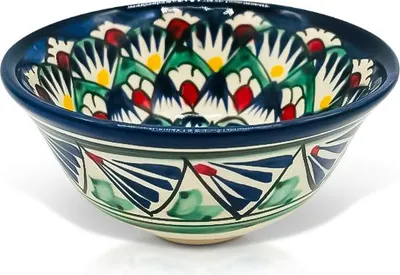 Produktbild von Schale Piala К3 - Risсhtan Keramik, 200 ml, Ø 11 cm Glasur Teller Handarbeit Oriental Usbekische