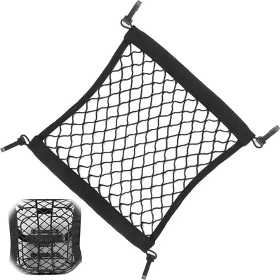 Produktbild von Gep?cknetz fš¹r E-Scooter & E-Bikes - Elastisches Aufbewahrungsnetz mit Gummizug, 25x30 cm, fš¹r Helm & Zubeh?r, Netzbeutel fš¹r Elektroroller & Fahrr?der, Praktische Helmhalterung
