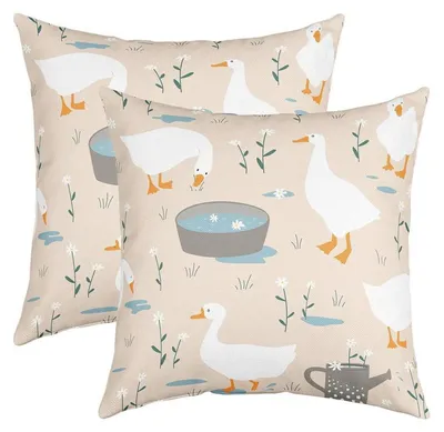 Immagine prodotto di Coperte per cuscini 45x45 cm, bianche, con motivo floreale, set da 2, in poliestere