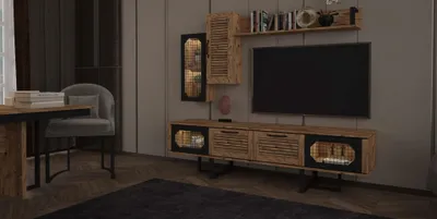 Immagine prodotto di Soggiorno loft Mobile TV Lowboard Credenza in legno Mobili moderni Mobile TV