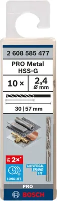 Productafbeelding van Metaalboormachine, HSS-G, standaard, 2,4 x 30 x 57 mm