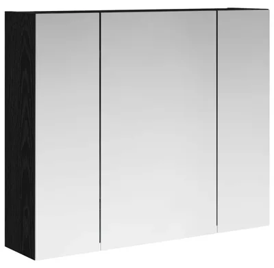 Produktbild von Badezimmerspiegelschrank Schwarz Eichen-Optik 60 x 14,5 x 50 cm