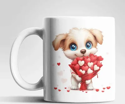 Produktbild von Liebe Love Hund Valentinstag Kaffeetasse Teetasse Tasse Geschenkidee