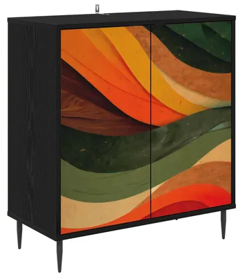 Produktbild von Sideboard BONN Schwarz Eichen-Optik 69 x 33 x 76 cm