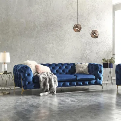 Produktbild von Chesterfield Sitz Textil Stoff 2 Sitzer Wohnzimmer Couch Sofa Polster Garnitur