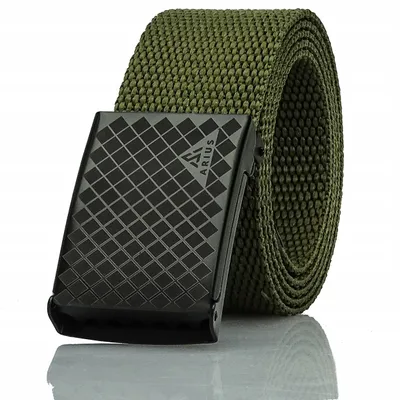 Image de Ceinture Homme Arius Vert Kaki Longue Boucle Métallique