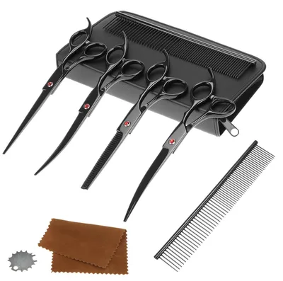 Immagine prodotto di Omgoods - Set professionale di forbici per cani 5 in 1 per la toelettatura