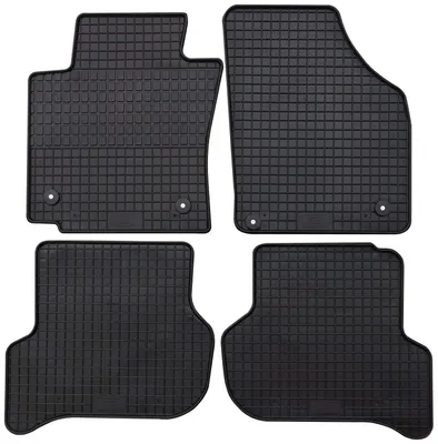 Zdjęcie produktu dla do Seat Leon od 08/2005-10/2012 Dopasowane dywaniki gumowe PETEX 4-częściowe czarne Dywaniki na każdą pogodę Gumowe dywaniki podłogowe