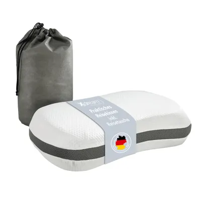 Produktbild von XDREAM Travelbuddy Reisekissen | weiß | ergonomisches Nackenkissen | Recovery Pillow