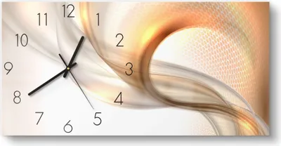 Produktbild von DEQORI Glasuhr 60x30 cm Zahlen 'Schwingungen im Licht' Wanduhr Glas Uhr Design leise