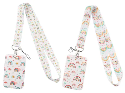 Produktbild von Solidchoice – 2 Regenbogen-Schlüsselbänder mit Kartenhalter