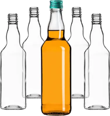 Immagine prodotto di Bottiglie in vetro KADAX da riempire, 500ml, 10 pezzi, bottiglie da liquore vuote con tappo a vite, bottiglie per succhi di frutta