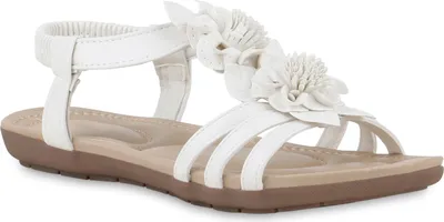 Produktbild von VAN HILL Damen Riemchensandalen Sandalen Bequeme Blumen Schuhe 841651, Farbe: Weiß, Größe: 42