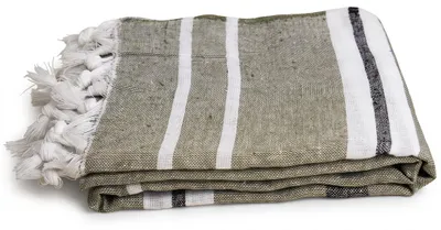 Produktbild von Hamamtuch Saunatuch ca. 90x200 cm »Saray« olive weiß schwarz