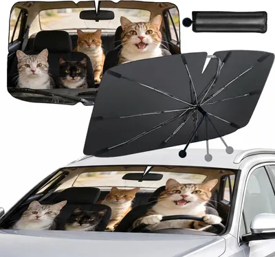Imagen del producto de Protector solar para parabrisas, 140 x 79 cm, con protección UV, aislamiento térmico, para automóviles y SUVs
