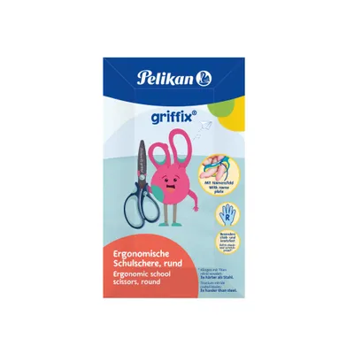 Image de Pelikan griffix Schulschere Rechtshänder Rund 14cm Blau