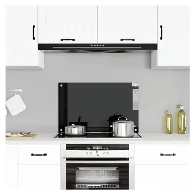 Produktbild von Küchenrückwand Spritzschutz Glasplatte Wandschutz Herd Küche Schwarz 80x50cm Hartglas