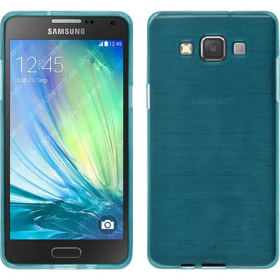 Produktbild von PhoneNatic Case kompatibel mit Samsung Galaxy A3 (A300) - blau Silikon Hülle brushed + 2 Schutzfolien