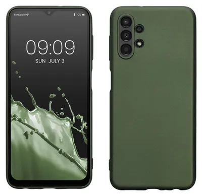 Produktbild von kwmobile Handyhülle für Samsung Galaxy A13 4G Hülle - Silikon Case metallisch schimmernd - Schutzhülle Cover - Metallic Tannengrün
