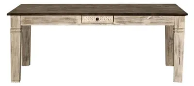 Immagine prodotto di MASSIVMOEBEL24 | tavolo da pranzo in legno di mango / acacia 190x90x76 bianco cerato CASTLE-ANTIK #109