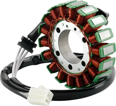 Image de Stator d'alternateur, enroulements en cuivre de haute qualité, résistance à la température jusqu'à 200°C, compatible avec Kawasaki Ninja 2005-2011, configuration à 3 fils, 18 pôles