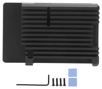 Productafbeelding van Behuizing voor koellichaam, gemaakt van aluminiumlegering, beschermhoes, dubbellaags buitenbehuizing voor Raspberry Pi 4B-bord, zonder ventilator